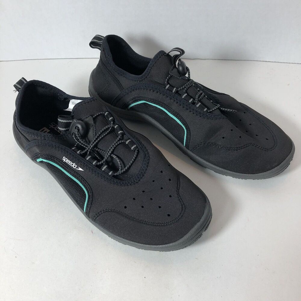 Speedo Water Shoes Mens Size‎ M 9 10 Classic Slip On Black Ocean Beach Pool B4